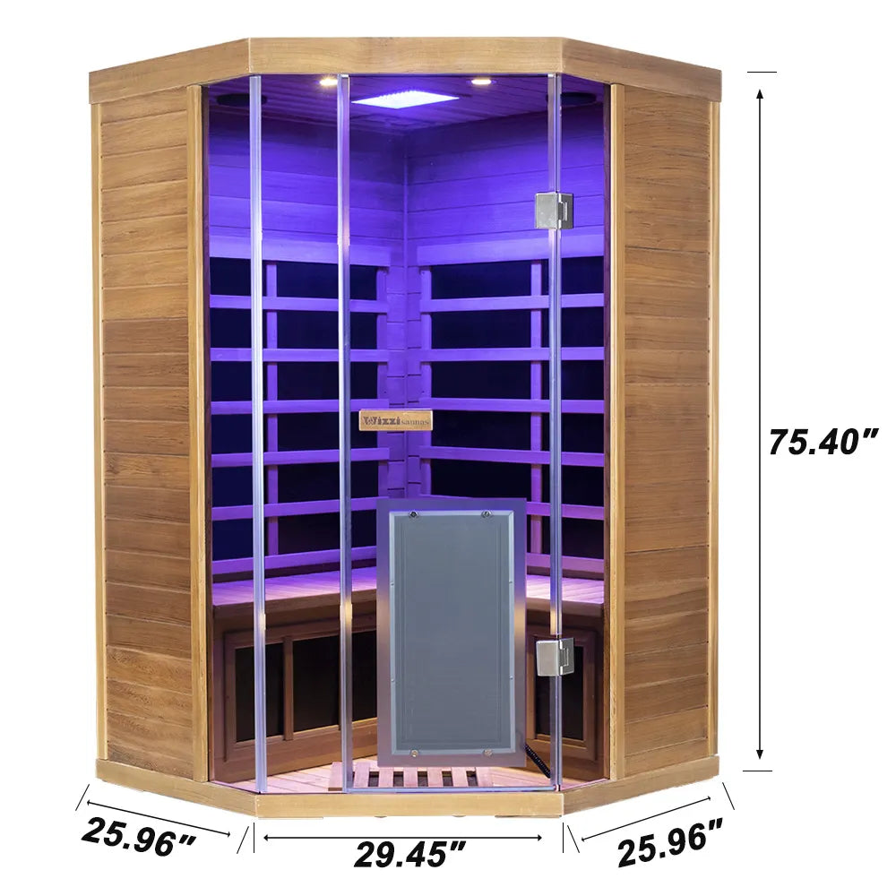 Wizzisaunas S07 2-3 Person Full Spectrum Infrared Sauna low EMF HEMLOCK WOOD | product photo 27 | Legacy & Longevity Co.