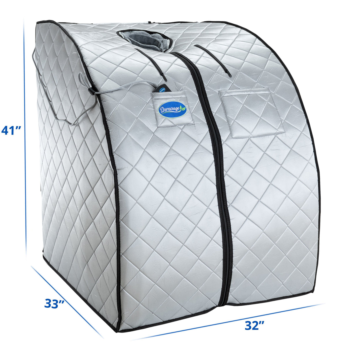 Large Portable Low EMF Negative Ion Indoor Sauna with Chair and Heated Footpad Included - Silver — product image