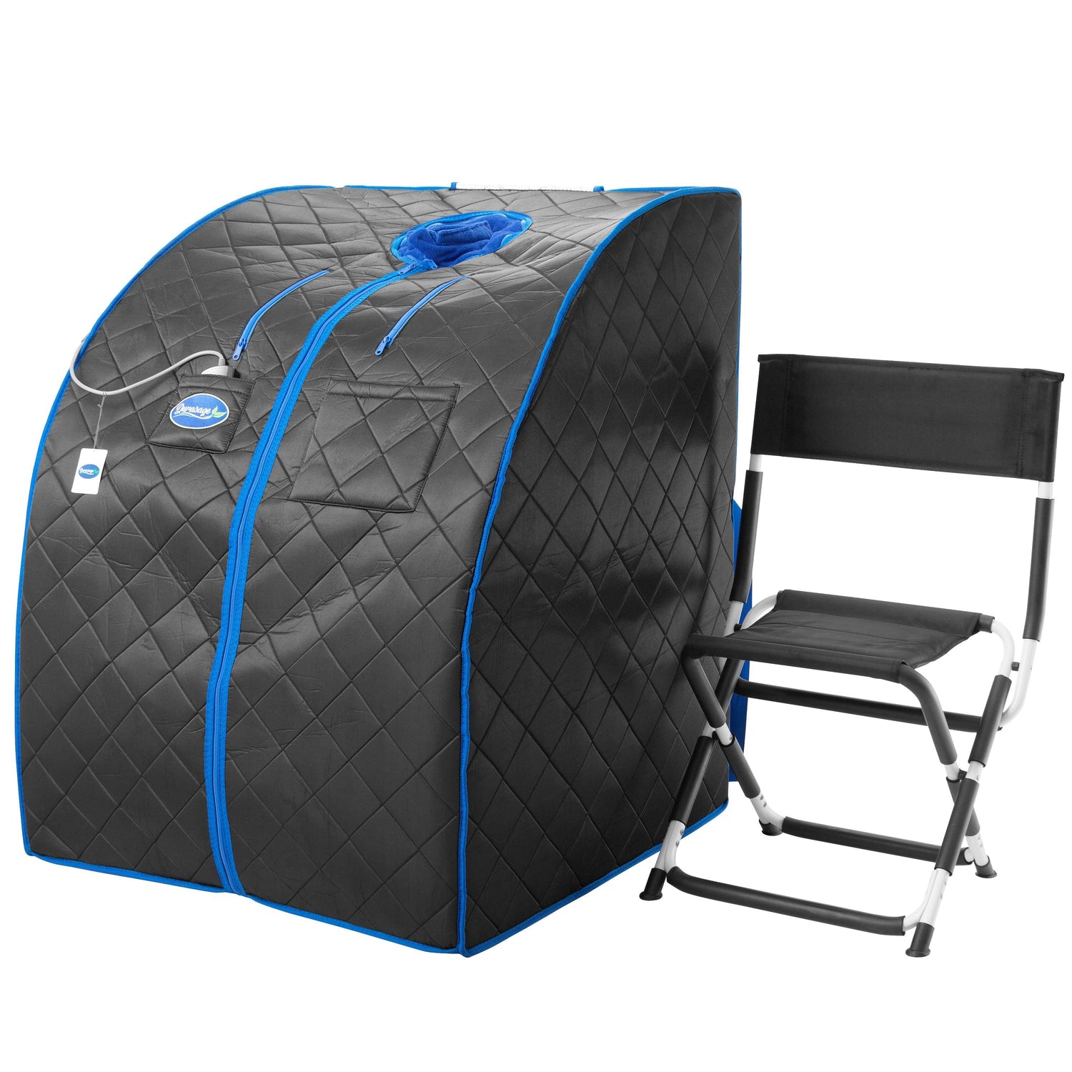 Durasage Personal Ultra Low Emf Portable Infrared Sauna for Relaxation at Home, with Handheld Remote Control, Heated Footpad and Chair — front view