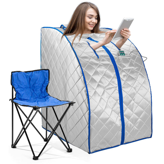 Infrared Heated Personal Sauna with Air Ionizer Generator, 5+ Temperature Levels & up to 30 minutes — front view