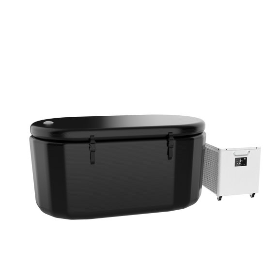 Black Cold Plunge Tub  -  Inflatable Ice Bath Tubs Portable Ice Bath Barrel — front view