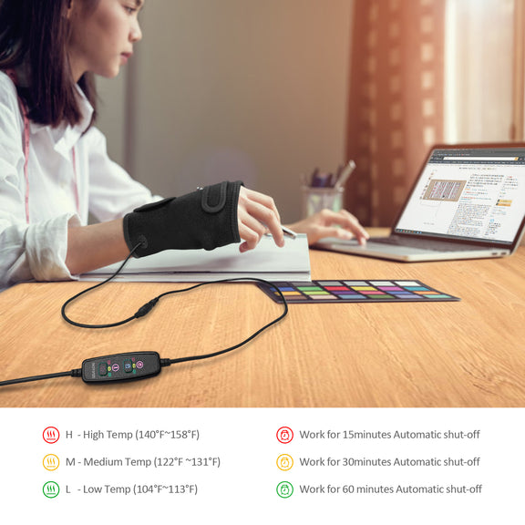 UTK Tech Jade Stone enhanced red light wrist heating pad (Right Hand) — product image
