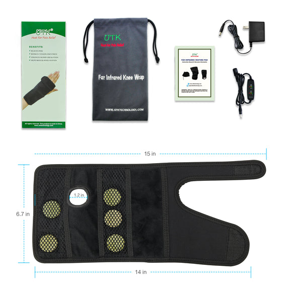 UTK Tech Jade Stone enhanced red light wrist heating pad (Right Hand) — detail view