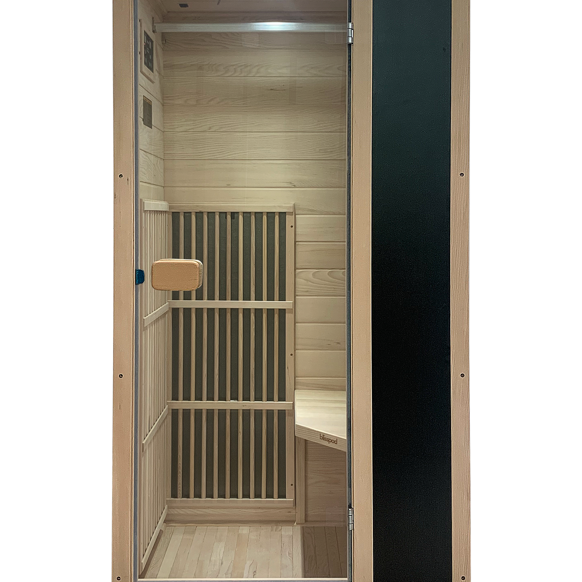 Blisspod Vienna Series far infrared 1 person Sauna | 72.8"H x 35.4"W x 25.6"D | — detail view