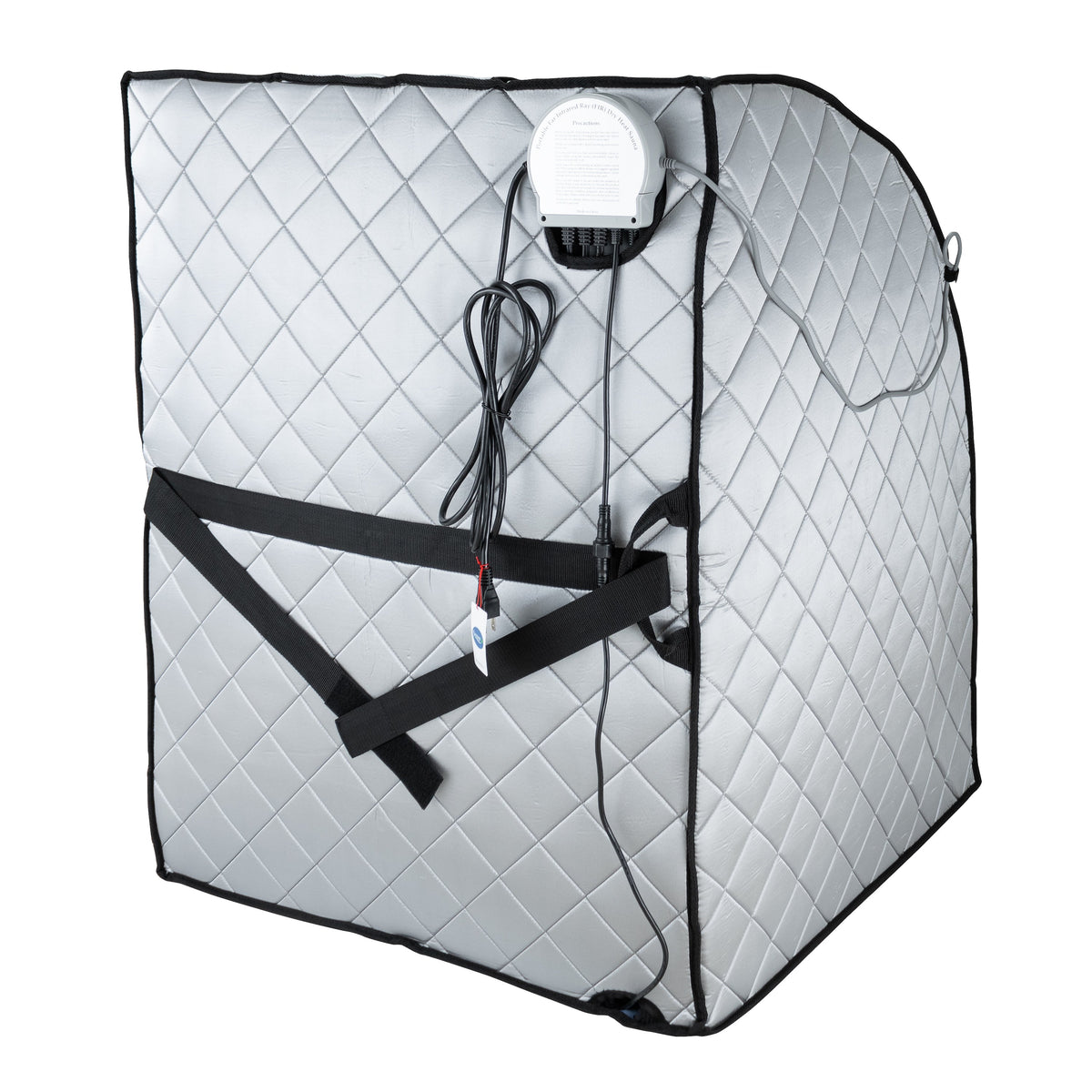 Large Portable Low EMF Negative Ion Indoor Sauna with Chair and Heated Footpad Included - Silver — detail view