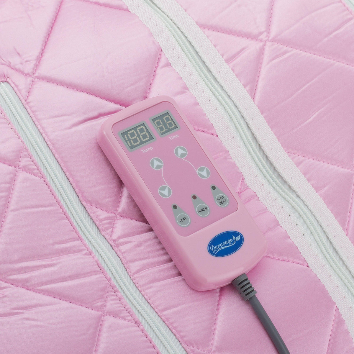 Large Portable Low EMF Negative Ion Indoor Sauna with Chair and Heated Footpad Included - Light Pink — product setup view