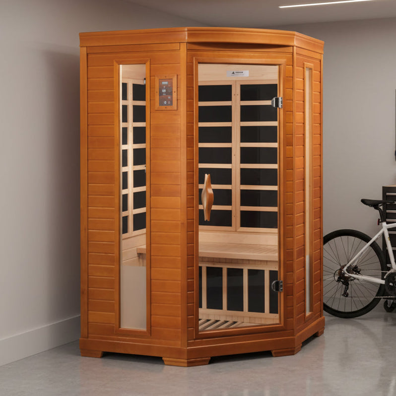 Dynamic "Heming" 2 Person Low EMF Far IR Corner Sauna  *SHIPS FREE*