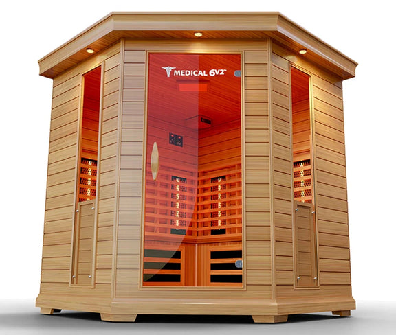 6 Person Indoor Infrared Full Spectrum Sauna | Medical 6 Plus™ — front view