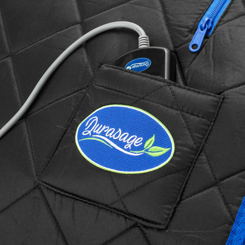Durasage Personal Ultra Low Emf Portable Infrared Sauna for Relaxation at Home, with Handheld Remote Control, Heated Footpad and Chair — lifestyle view