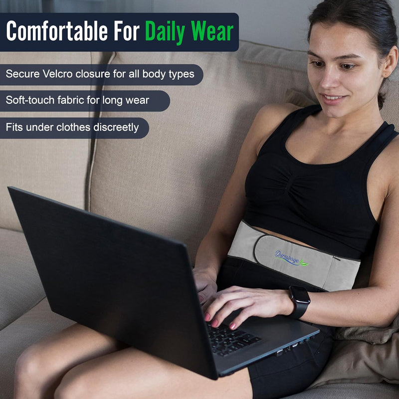 Durasage Cordless Heating Pad for Back Pain Relief – Portable Infrared Waist Belt with 3 Adjustable Heat Settings, Wearable Wrap for Lower Back - Comfort & Lightweight — product image
