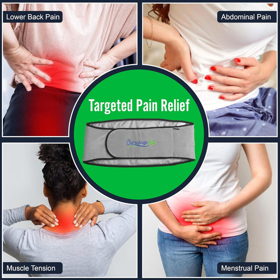 Durasage Cordless Heating Pad for Back Pain Relief – Portable Infrared Waist Belt with 3 Adjustable Heat Settings, Wearable Wrap for Lower Back - Comfort & Lightweight — product setup view