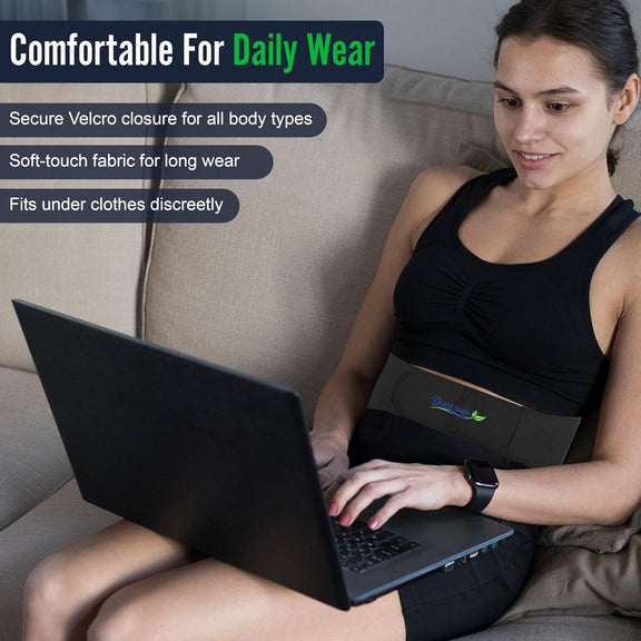 Durasage Cordless Heating Pad for Back Pain Relief – Portable Infrared Waist Belt with 3 Adjustable Heat Settings, Wearable Wrap for Lower Back - Comfort & Lightweight – Black — product image