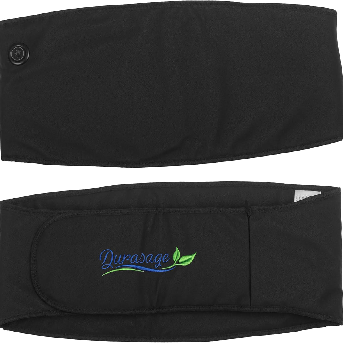 Durasage Cordless Heating Pad for Back Pain Relief – Portable Infrared Waist Belt with 3 Adjustable Heat Settings, Wearable Wrap for Lower Back - Comfort & Lightweight – Black — front view