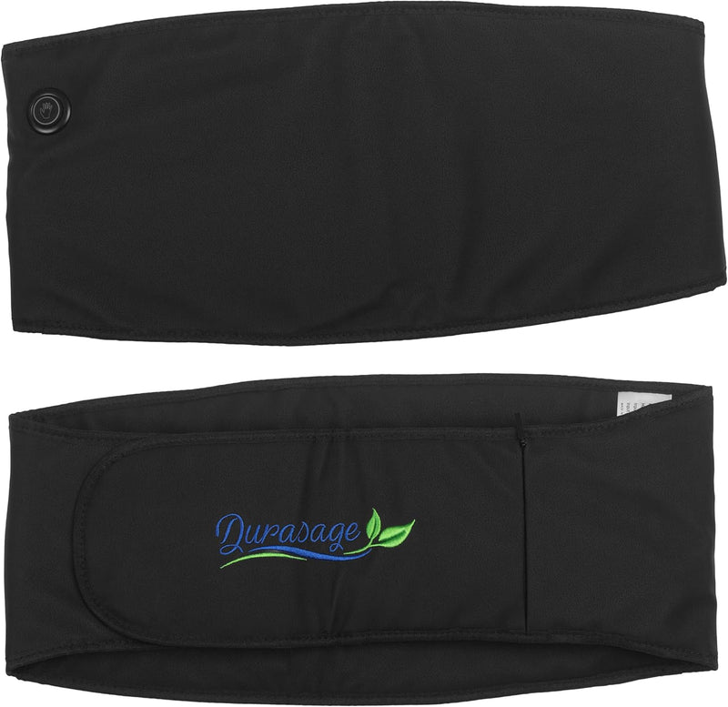 Durasage Cordless Heating Pad for Back Pain Relief – Portable Infrared Waist Belt with 3 Adjustable Heat Settings, Wearable Wrap for Lower Back - Comfort & Lightweight – Black — front view
