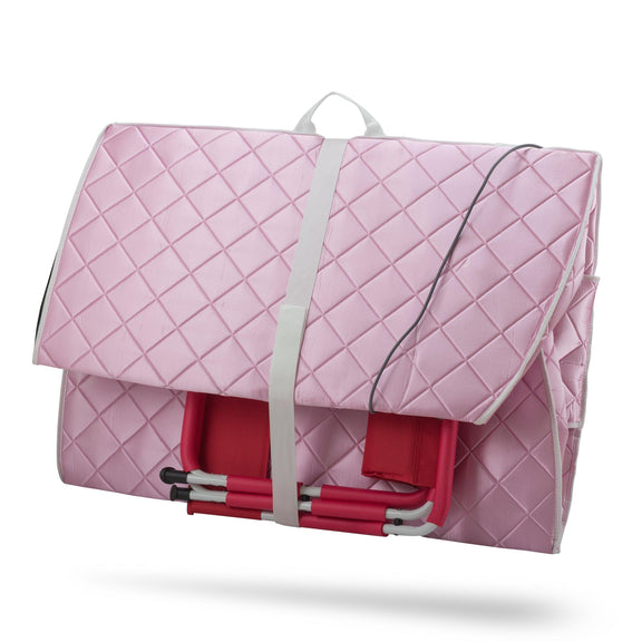 Large Portable Low EMF Negative Ion Indoor Sauna with Chair and Heated Footpad Included - Light Pink — product image