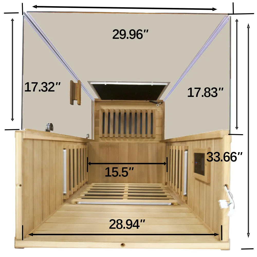 Wizzisaunas 909MX Full Spectrum Infrared Sauna 1 Person - HEMLOCK WOOD FINISH — product image