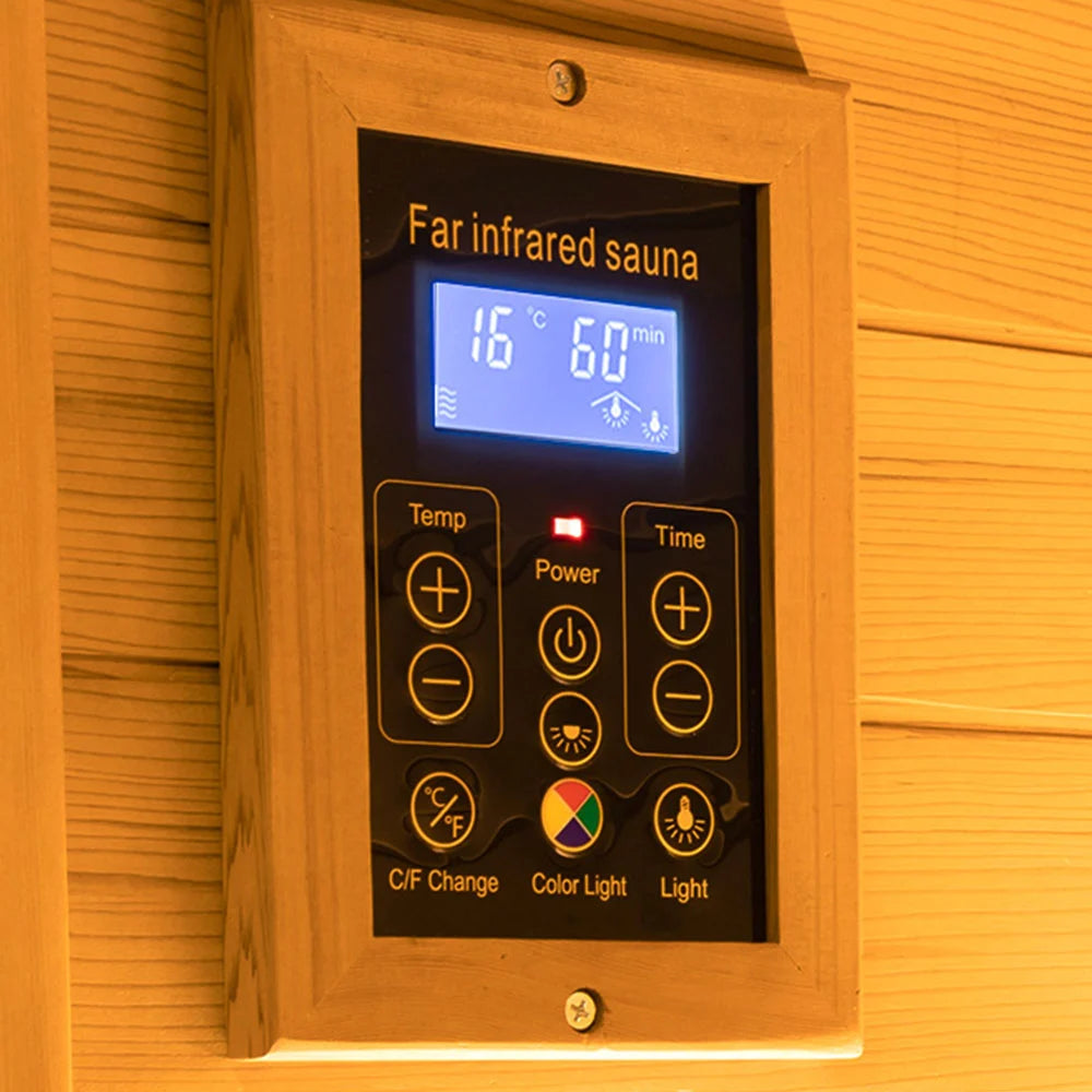 Wizzisaunas 909MX Full Spectrum Infrared Sauna 1 Person - HEMLOCK WOOD FINISH — product image