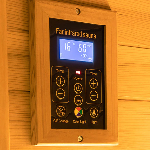 Wizzisaunas 909MX Full Spectrum Infrared Sauna 1 Person - HEMLOCK WOOD FINISH — product image