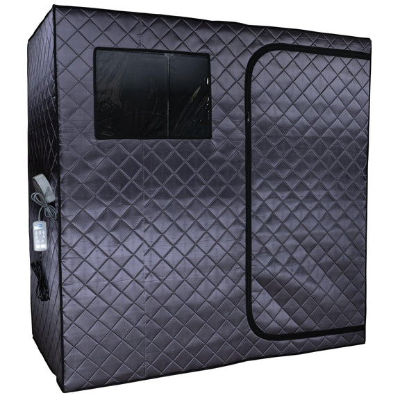 Durasage Portable Full Size Infrared Sauna for at Home | Ultra Low EMF Infrared | LED Lighting, Heating Foot Pad, Ceramic Heat Fan (2-Person) — detail view