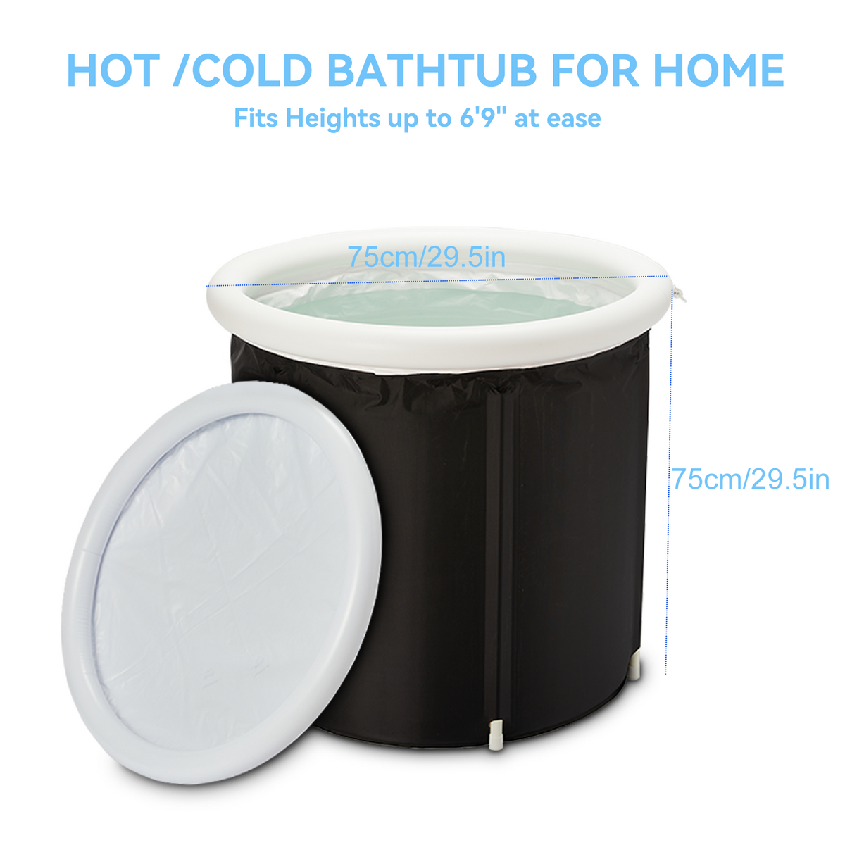 Inflatable Ice Bath Tub for Athletes Cold Water Plunge Tub for Recovery — detail view