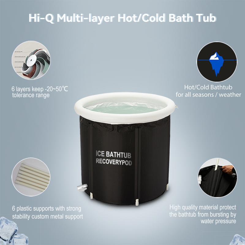 Inflatable Ice Bath Tub for Athletes Cold Water Plunge Tub for Recovery — side view