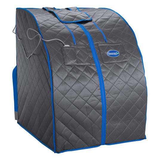 Personal Portable Infrared Sauna with Premium Chair, 30 Minute Timer, with Negative ION and Heated Footpad - Gray — side view