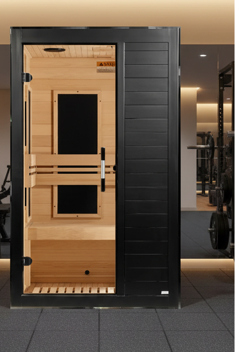 ***New 2026 Model*** Dynamic "Veneto" Black Finish 1-2 Person Low EMF FAR IR Sauna *SHIPS FREE*