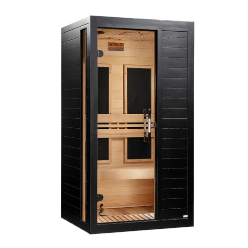***New 2026 Model*** Dynamic "Veneto" Black Finish 1-2 Person Low EMF FAR IR Sauna *SHIPS FREE*
