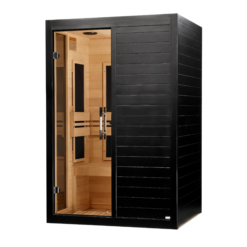 ***New 2026 Model*** Dynamic "Lucca" Black Finish 2 Person Ultra Low EMF FAR IR Sauna *SHIPS FREE*