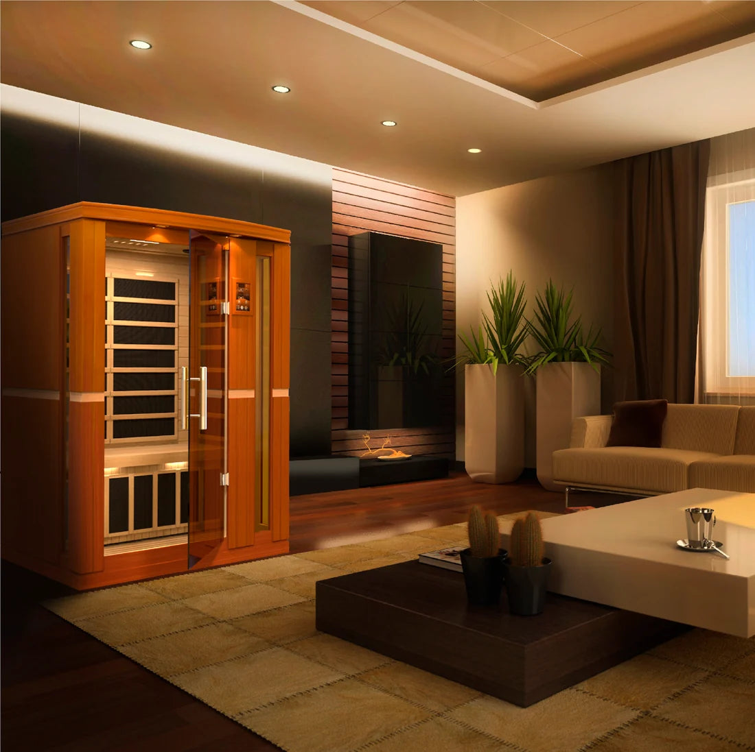 Dynamic "Vittoria" 2 Person Low EMF Far IR Sauna *SHIPS FREE*