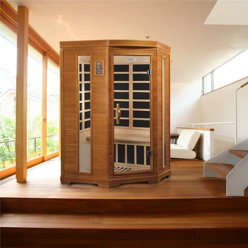 Dynamic "Heming" 2 Person Low EMF Far IR Corner Sauna  *SHIPS FREE*