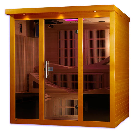 Dynamic "Monaco" 6 Person Ultra Low EMF Far IR Sauna (Honey Finish) *SHIPS FREE*