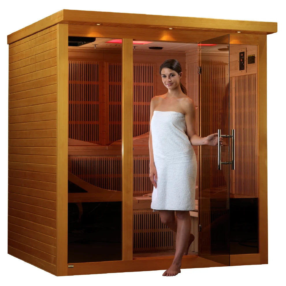 Dynamic "Monaco" 6 Person Ultra Low EMF Far IR Sauna (Honey Finish) *SHIPS FREE*