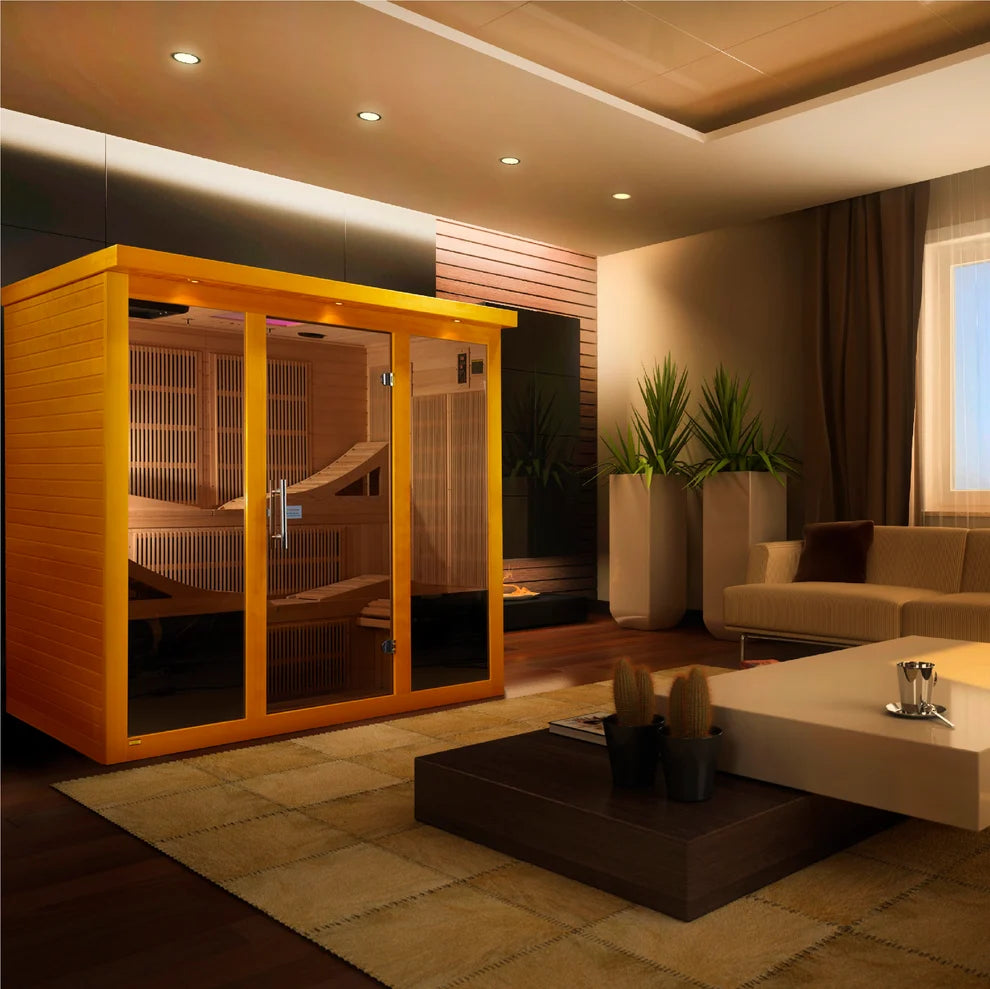 Dynamic "Monaco" 6 Person Ultra Low EMF Far IR Sauna (Honey Finish) *SHIPS FREE*