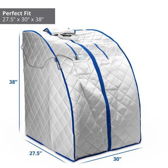 Infrared Heated Personal Sauna with Air Ionizer Generator, 5+ Temperature Levels & up to 30 minutes — product setup view
