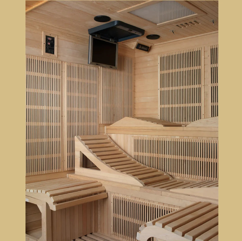 Dynamic "Monaco" 6 Person Ultra Low EMF Far IR Sauna (Honey Finish) *SHIPS FREE*