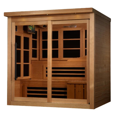 Golden Designs 6 Person Near Zero EMF Far Infared Sauna with Red Light Feature