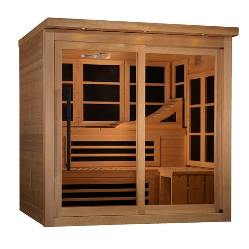 Golden Designs 6 Person Near Zero EMF Far Infared Sauna with Red Light Feature