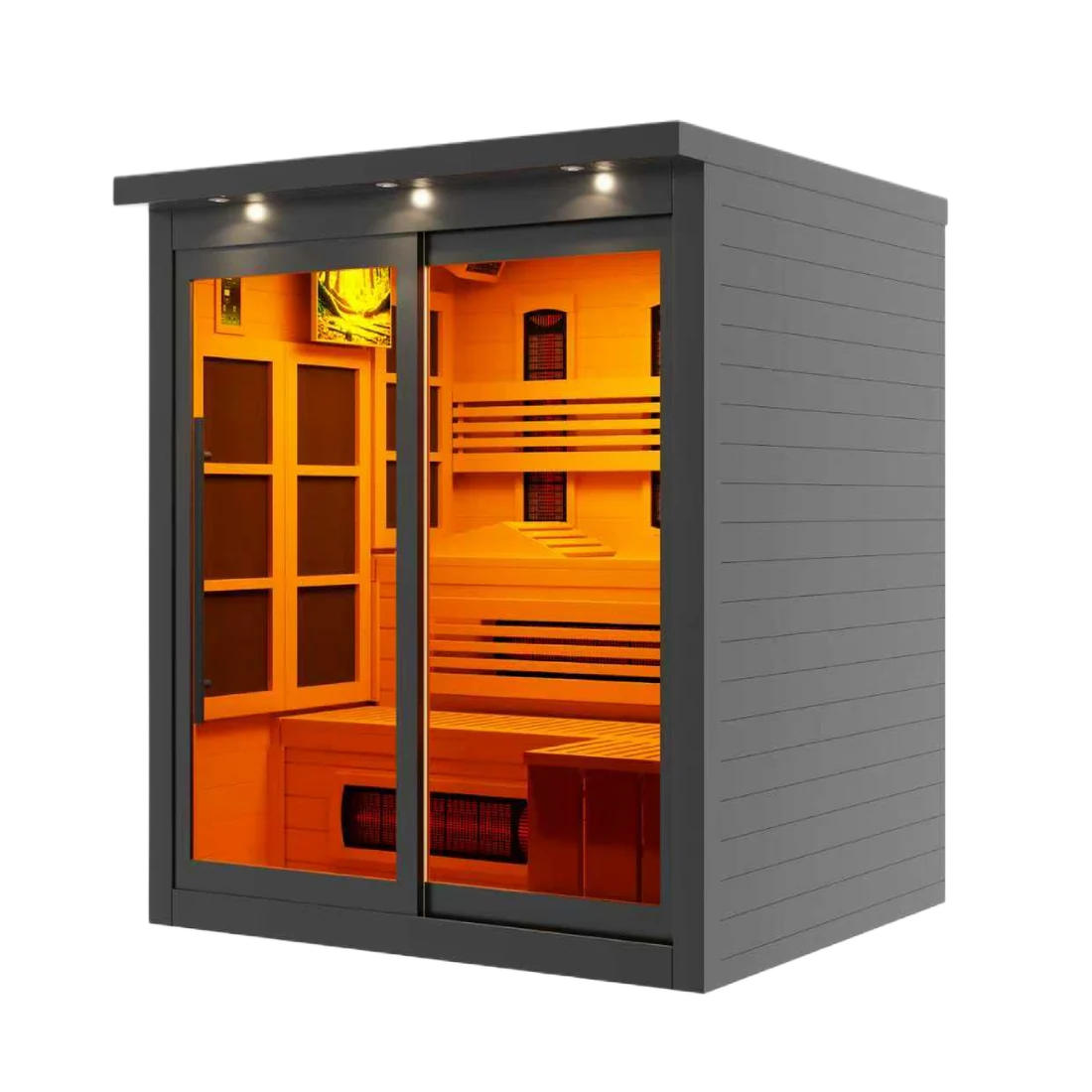 Golden Designs 6 Person, Black Near Zero EMF Far Infared Sauna