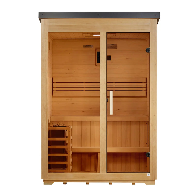 ***New 2026 Model*** Golden Designs "Arlberg" 3 Person Traditional Outdoor Steam Sauna - Flat Roof *SHIPS FREE*