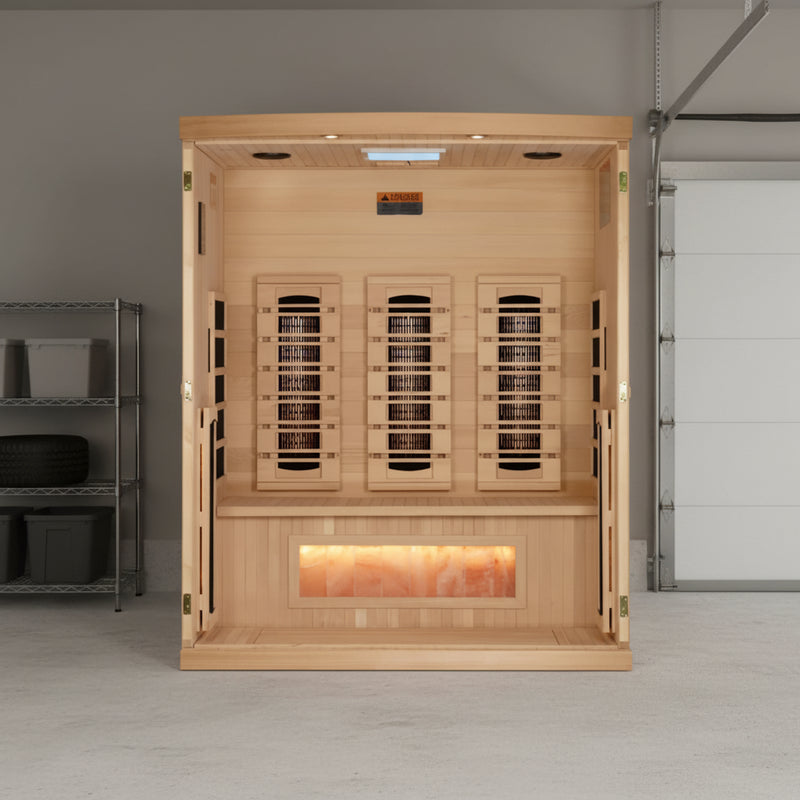 "Reserve Edition" 3 Person Full Spectrum Sauna with Himalayan Salt Bar