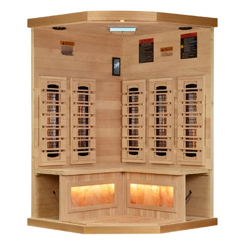 "Reserve Edition" 3 Person Full Spectrum Corner Sauna with Himalayan Salt Bar