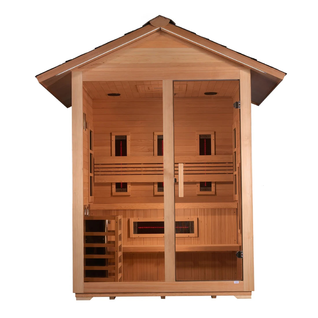 Golden Designs "Carinthia" 3 Person Hybrid (PureTech™ Full Spectrum IR or Traditional Stove) Outdoor Sauna  *SHIPS FREE*