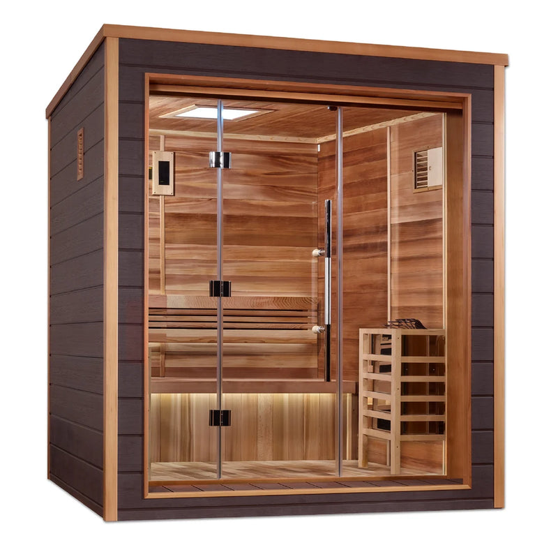 Golden Designs "Drammen" 3 Person Outdoor-Indoor Traditional Sauna *SHIPS FREE*