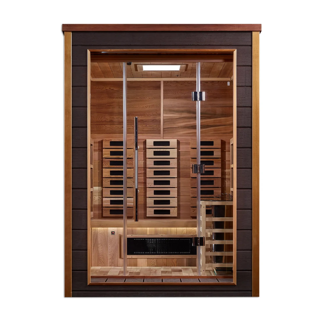 Golden Designs "Nora" 2 Person Outdoor-Indoor PureTech™ Hybrid Full Spectrum Sauna *SHIPS FREE*