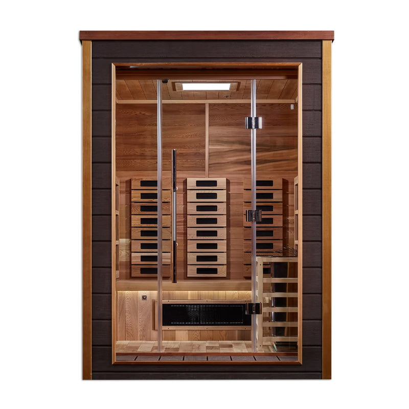 Golden Designs "Nora" 2 Person Outdoor-Indoor PureTech™ Hybrid Full Spectrum Sauna *SHIPS FREE*