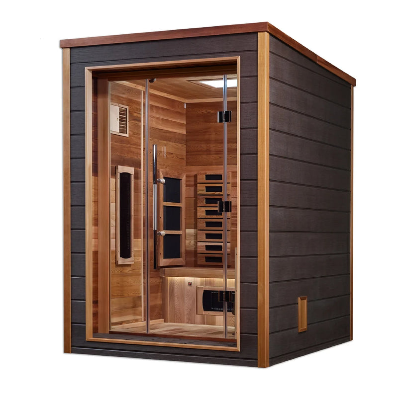 Golden Designs "Nora" 2 Person Outdoor-Indoor PureTech™ Hybrid Full Spectrum Sauna *SHIPS FREE*