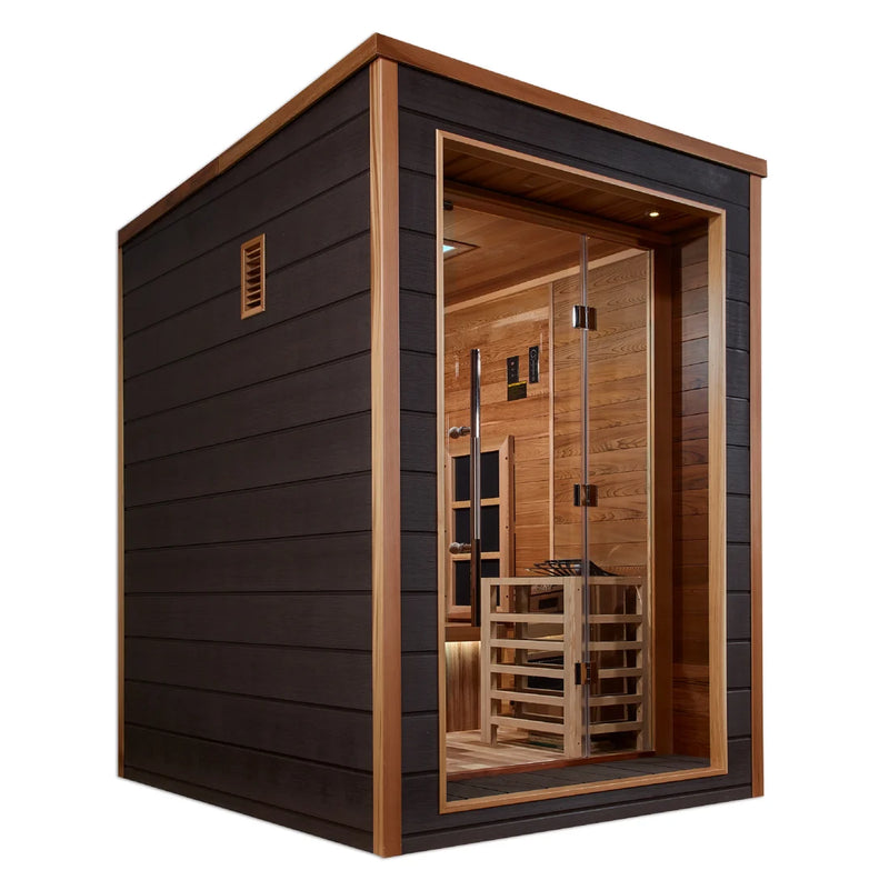 Golden Designs "Nora" 2 Person Outdoor-Indoor PureTech™ Hybrid Full Spectrum Sauna *SHIPS FREE*