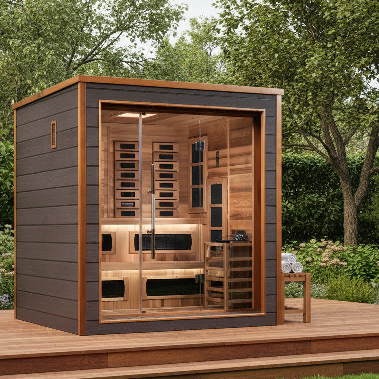 Golden Designs "Karlstad" 6 Person Outdoor-Indoor PureTech™ Hybrid Full Spectrum Sauna *SHIPS FREE*