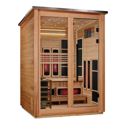 Golden Designs "Loviisa" 3 Person Barn Hybrid (PureTech™ Full Spectrum IR or Traditional Stove) Outdoor Sauna *SHIPS FREE*